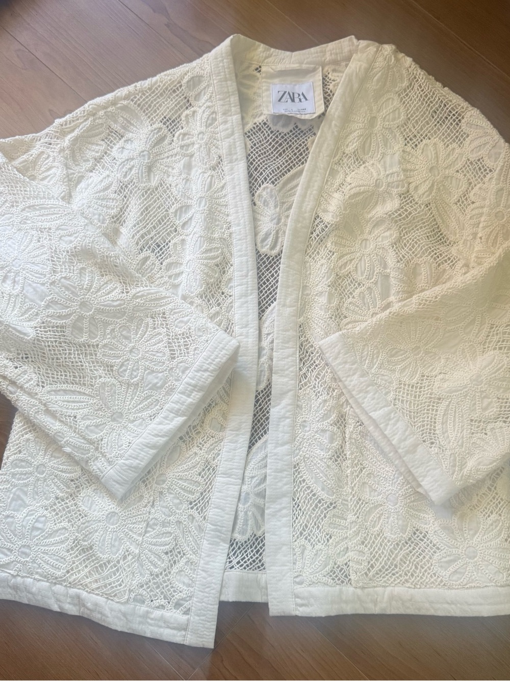Zara Cream Open Crochet kimono